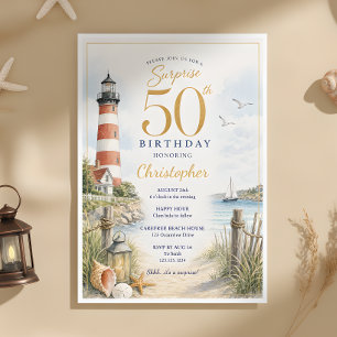 Invitation Phare pour 50e anniversaire surprise