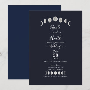 Invitation Phases de la lune Astrologie Bleue Mariage céleste