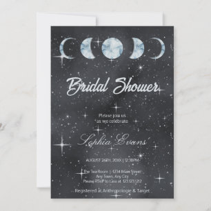 Invitation Phases de la Lune nocturne étoilée Fête des mariée