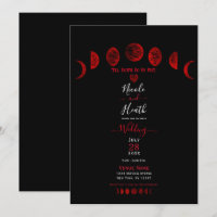 Phases de la Lune noire et rouge foncé Mariage got