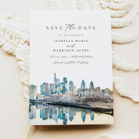 PHILADELPHIA Watercolor City Skyline Enregistrer l