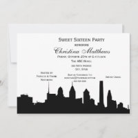 Philadelphie Black Skyline Silhouette Sweet 16