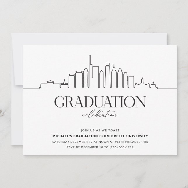 Invitation Philadelphie College Graduation Party (Devant)