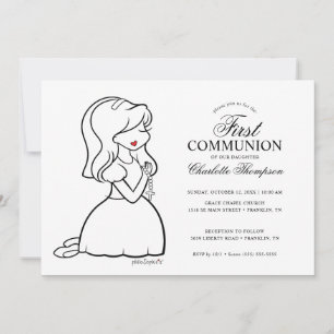 Invitation Philosophies Première communion - Fille
