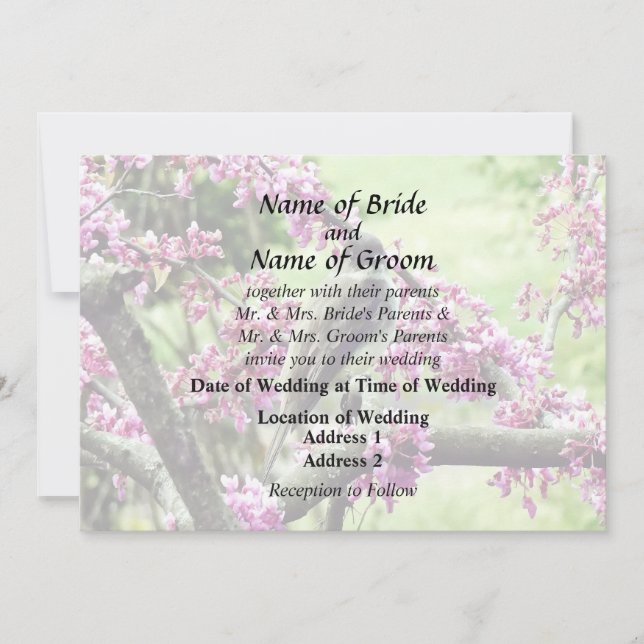 Invitation Phoebe dans un Redbud Tree Mariage fournitures (Devant)