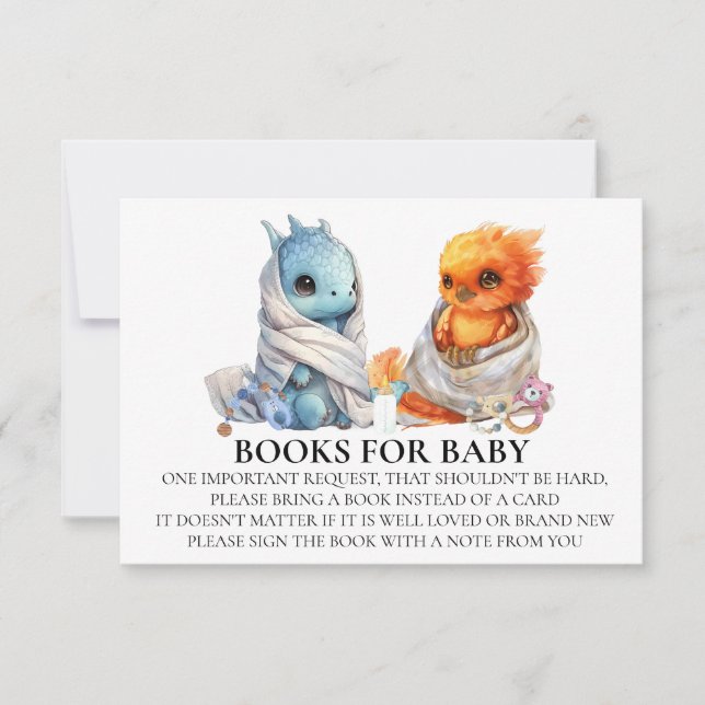 Invitation Phoenix Dragon Twins Baby shower Livre pour bébé (Devant)