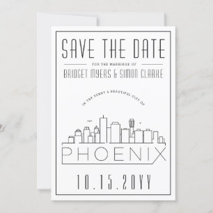 Invitation Phoenix Mariage Style Ciel Sauvegarder la Date