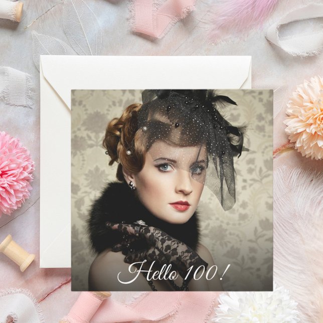 Invitation Photo 100e anniversaire bonjour 100 (Créateur téléchargé)