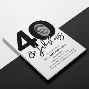 Invitation photo 40 ans 40 & Fabuleux