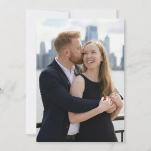Invitation Photo Affectueuse en Bleu Marine Chaud