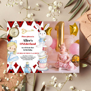 Invitation Photo Alice au pays des merveilles 1er anniversair