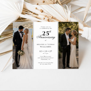 Invitation Photo Alors Et Maintenant 25 Ans De Mariage