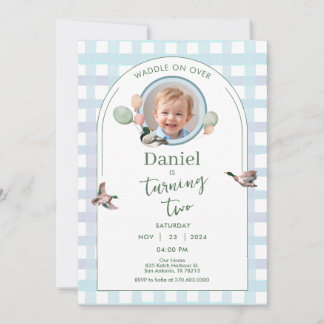 Invitation Photo Anniversaire Canard Chanceux Tout