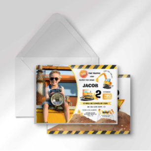 Invitation Photo Anniversaire Construction Tout Âg