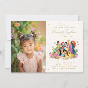 Invitation photo anniversaire Disney Princesse Fle