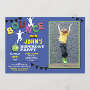 Invitation Photo Anniversaire Jump Bounce Party Trampoline Bl
