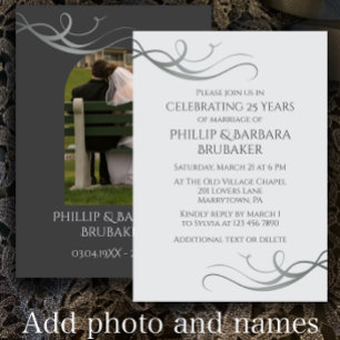 Invitation Photo Arc du 25e anniversaire du Mariage d'argent 