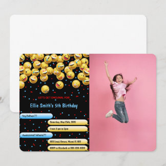 Invitation photo avec émoji modifiable