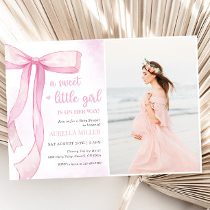 Invitation Photo Baby shower de la poule rose