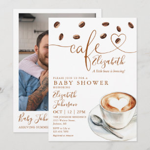 Invitation Photo Baby Shower Little Bean Coffee Ca