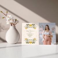 Photo Baby shower végétal céleste Vintage