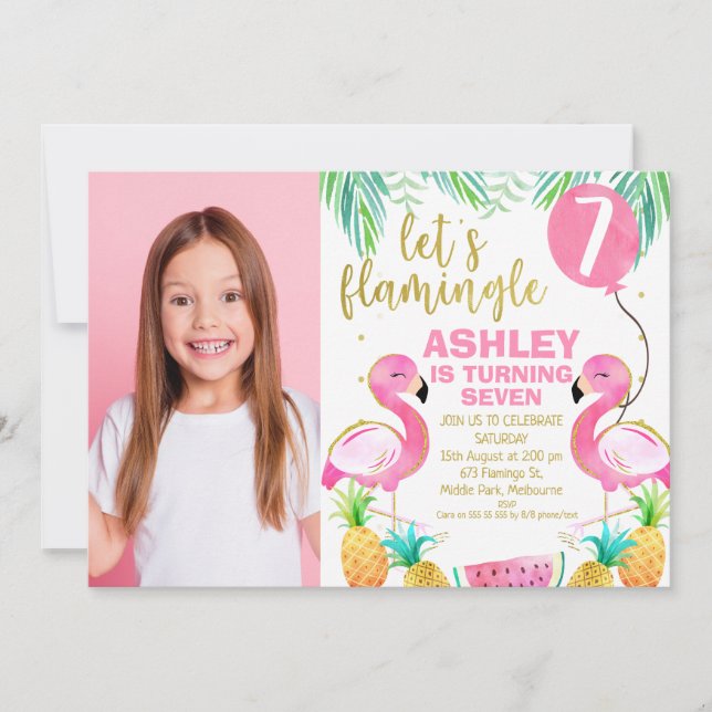Invitation Photo Balloon Rose Permet De Flamber N'Importe Que (Devant)
