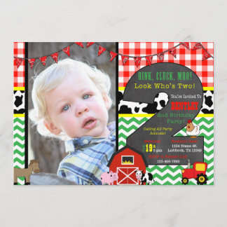 Invitation photo Barnyard Birthday