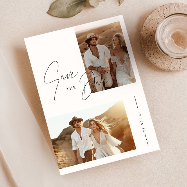 Invitation Photo Boho Enregistrer la date (Créateur téléchargé)