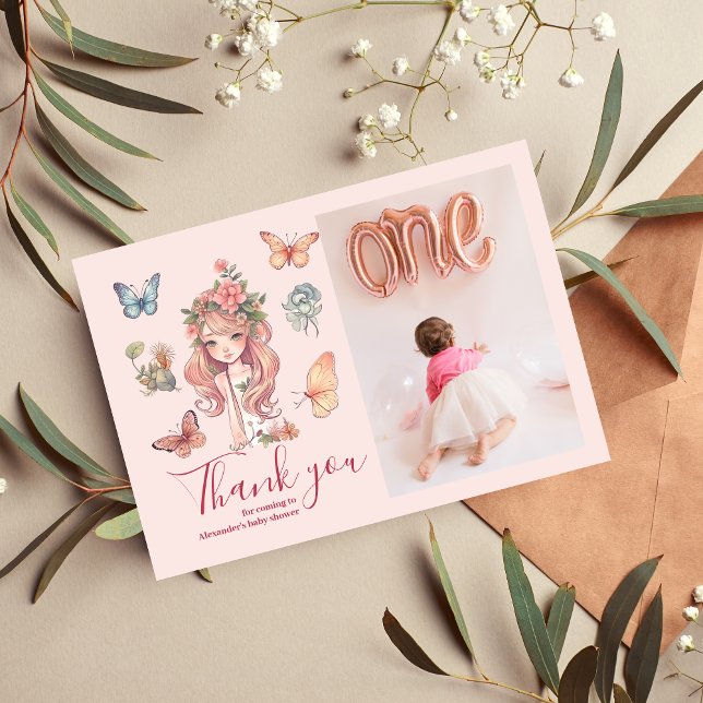 Invitation Photo Boho Fairy First Girl's 1st Birthday (Créateur téléchargé)