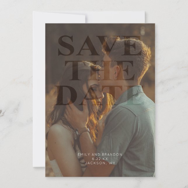 Invitation Photo Boho moderne Enregistrer la date (Devant)