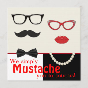 Invitation Photo Booth Prop Mustache fête d'anniversaire