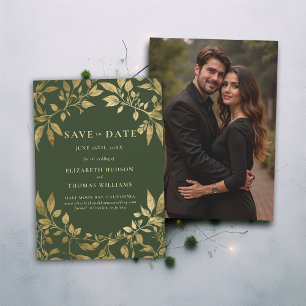 Invitation Photo botanique de feuillage forestier pour annonc