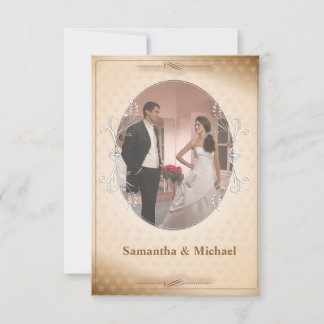 Invitation Photo Brown Vintage De 3,5 x 5 Pouces Enregistrer