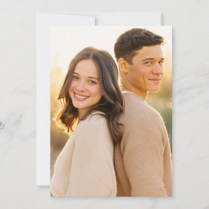 Invitation Photo Candid Beige Chaud