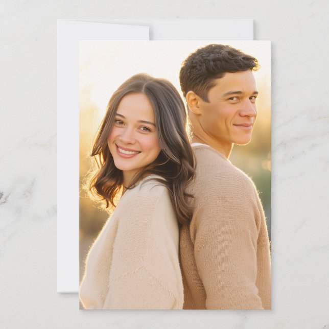 Invitation Photo Candid Beige Chaud (Devant)