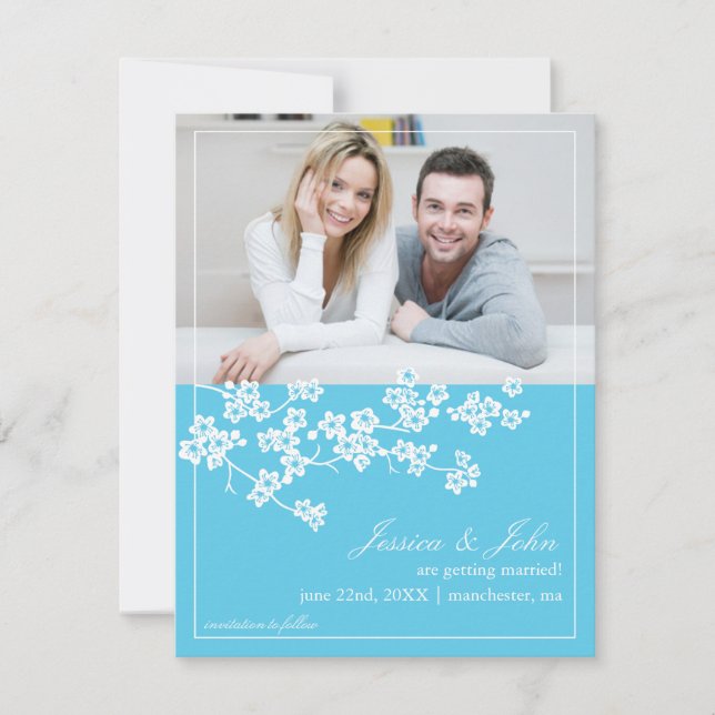 Invitation photo "Cherry Blossoms Save The Date" (Devant)