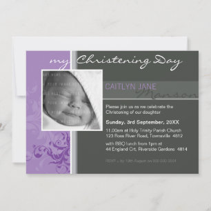 Invitation PHOTO CHRISTENING INVITATIONS: 3L posh