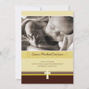Invitation PHOTO CHRISTENING INVITATIONS: 4 P pur