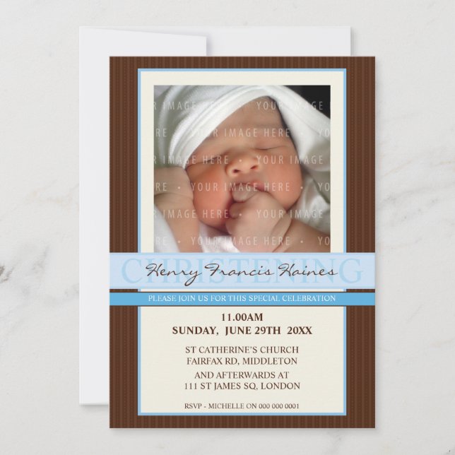 Invitation PHOTO CHRISTENING INVITES : elegance 5P (Devant)