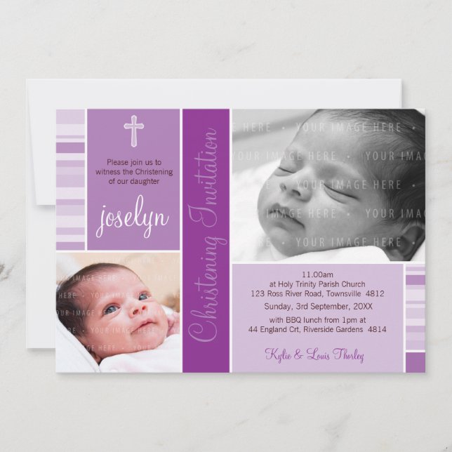 Invitation PHOTO CHRISTENING INVITES : essence 2L (Devant)