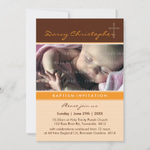 Invitation PHOTO CHRISTENING INVITES : faith 4P