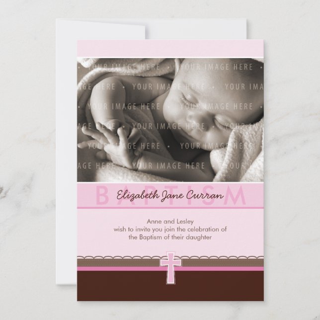 Invitation PHOTO CHRISTENING INVITES : pure 2 p (Devant)