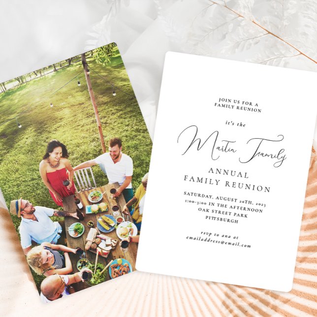 Invitation photo classique de la réunion de famill (Créateur téléchargé)