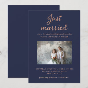 Invitation Photo classique   Marine et Rose Gold viennent de 