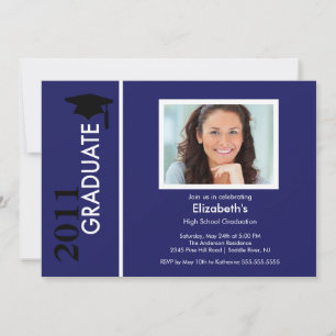 Invitation photo Classy Blue & Black