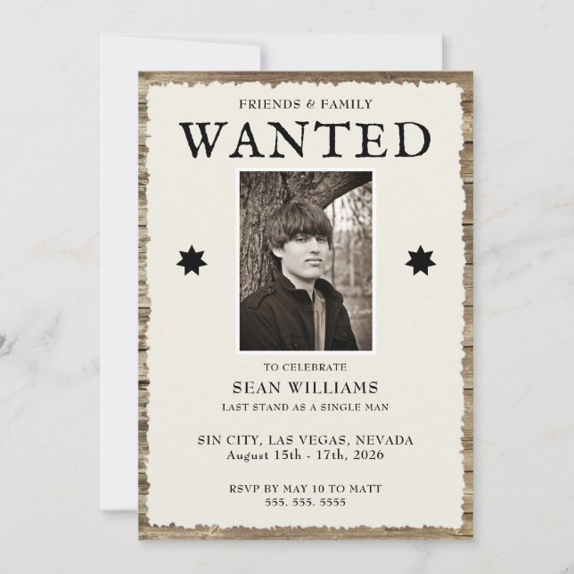 Invitation Photo & Code QR Week-end Bachelor (Devant)