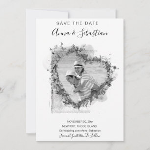 Invitation *~* PHOTO Coeur AR6 MARIAGE ENREGISTRER LA DATE QR