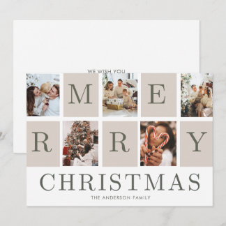 Invitation Photo Collage Christmas Family Holiday Card