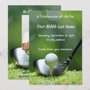 Invitation Photo commémoratif golfeur parcours de golf golf