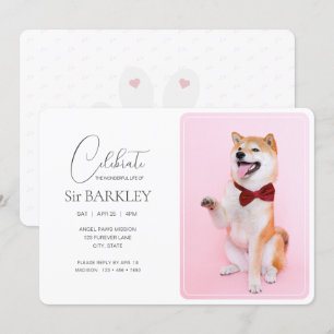 Invitation photo commémorative pour animaux de com